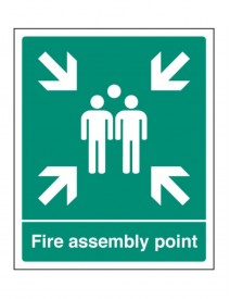 Fire assembly point safety sign in rigid plastic - 2 Sizes 